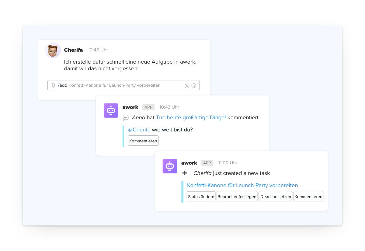 Slack mit awork integrieren